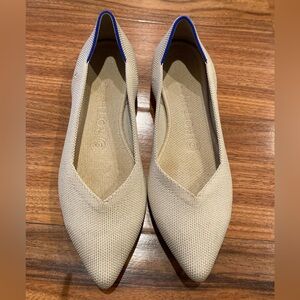 ROTHYS Flats Womens Size 7 Beige Tortoise Shell Sole The Point Slip On Stretch